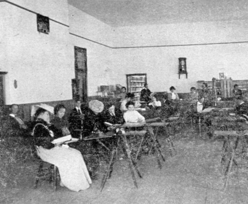 Students in the early library