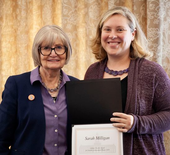 Dean Johnson with awardee Sarah Milligan